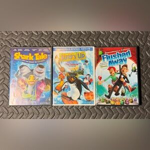 Animated Kids Movie Collection - Shark Tale, Surf's Up, Flushed Away